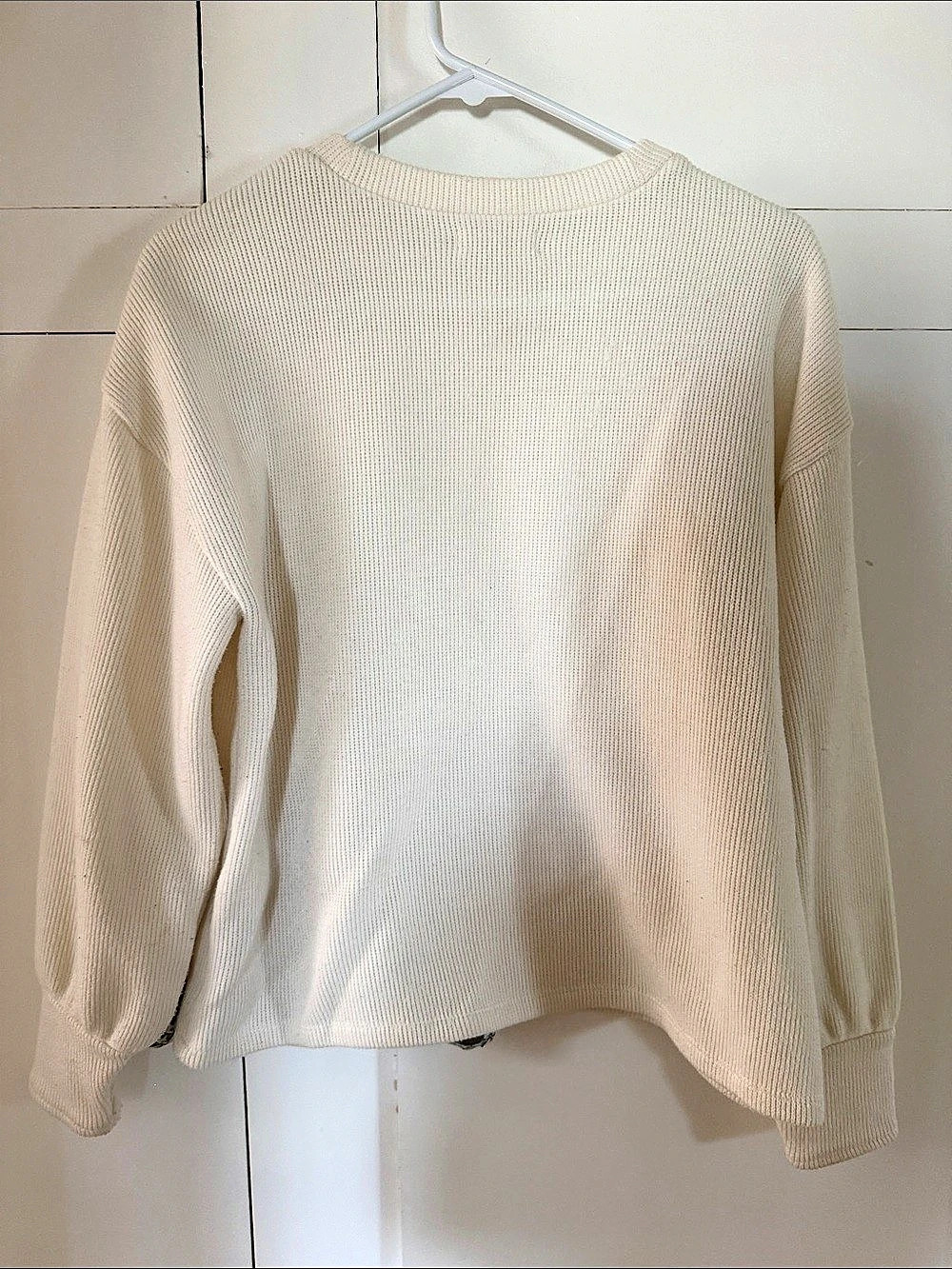 Madewell Waffle-Knit Sweatshirt Cream Size XS - Picture 4 of 4
